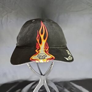 H3 Monster Garage Flames Skull Vintage Adult Black Adjustable Back Hat Cap